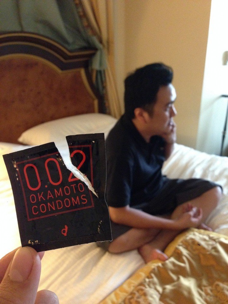 A condom pack found inside the room of The Venetian Macau