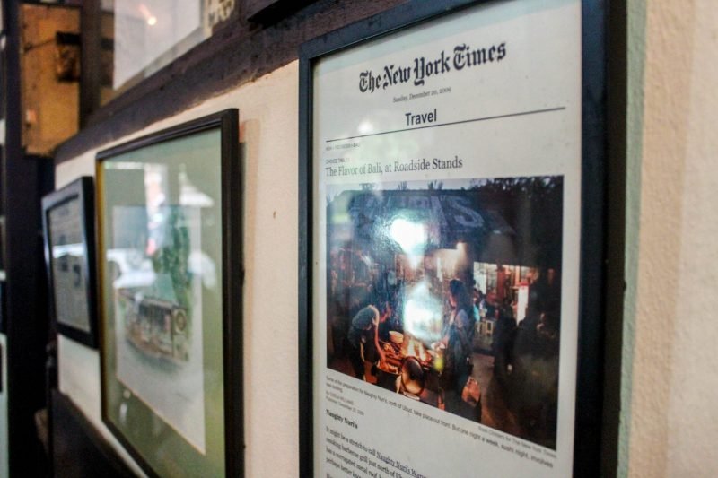 Clipping of Naughty Nuri's Bali being featured in The New York Times