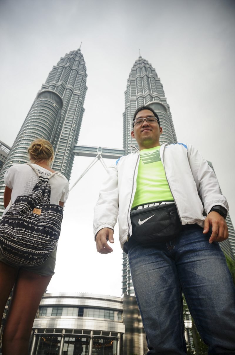 Take it easy photo pose at Petronas