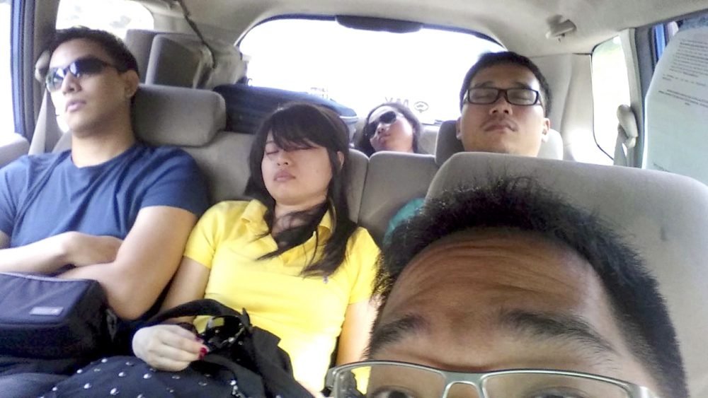 Sleeping in the taxi to Johor Bahru