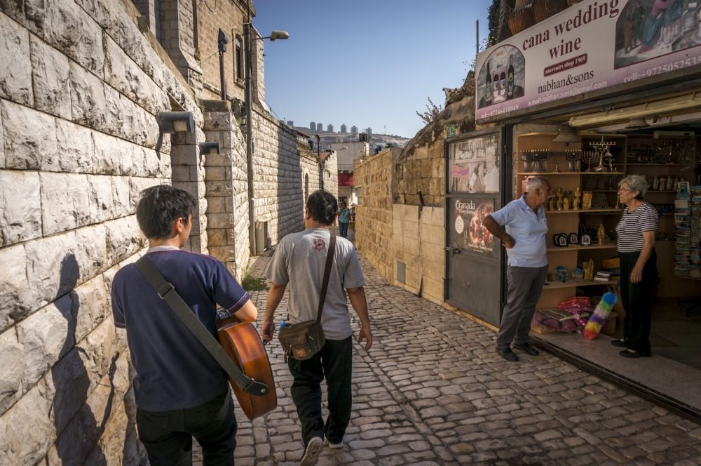 Walking to the Wedding Church in Cana Israel