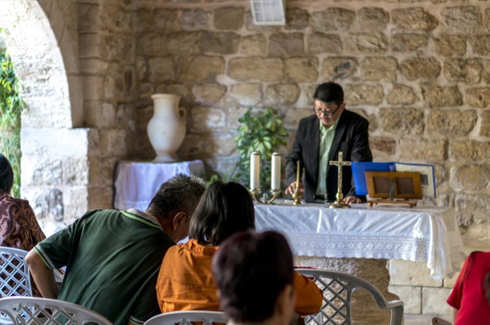 Preaching at Wedding Church Cana Israel