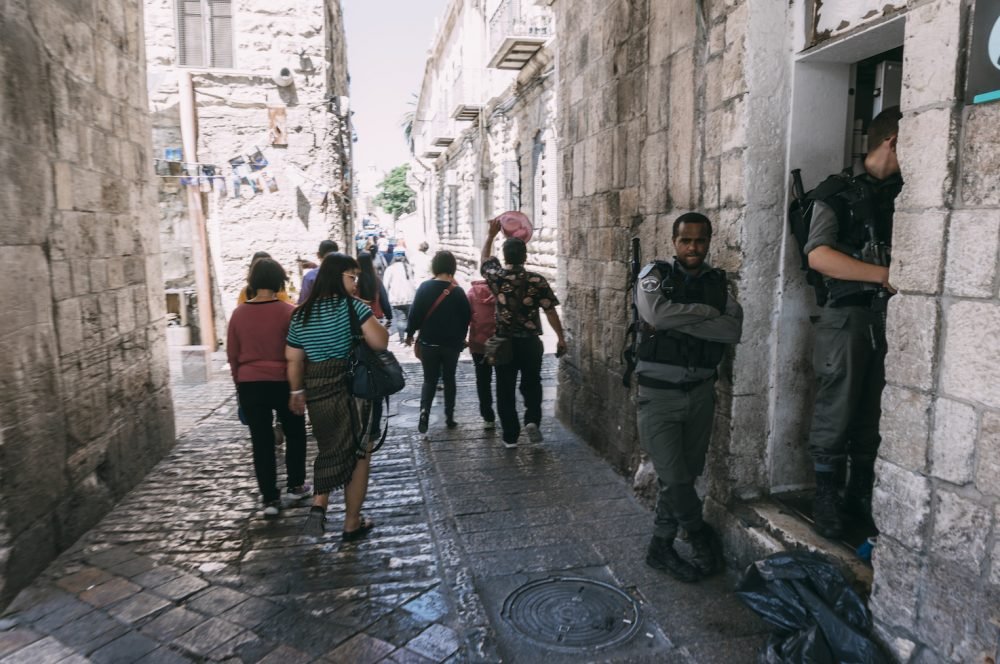 Security at Lion's Gate Old City Jerusalem