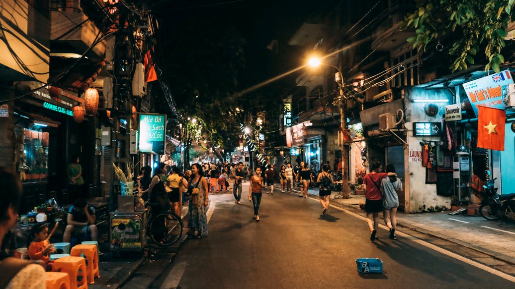 Hanoi Street at Night