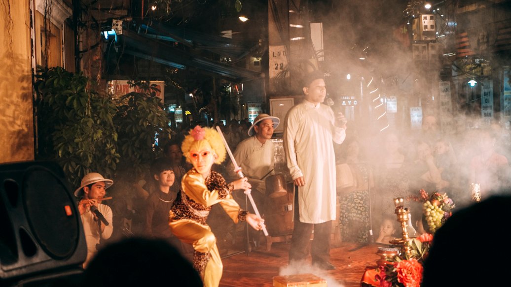 Theatrical Street Performance at Hanoi