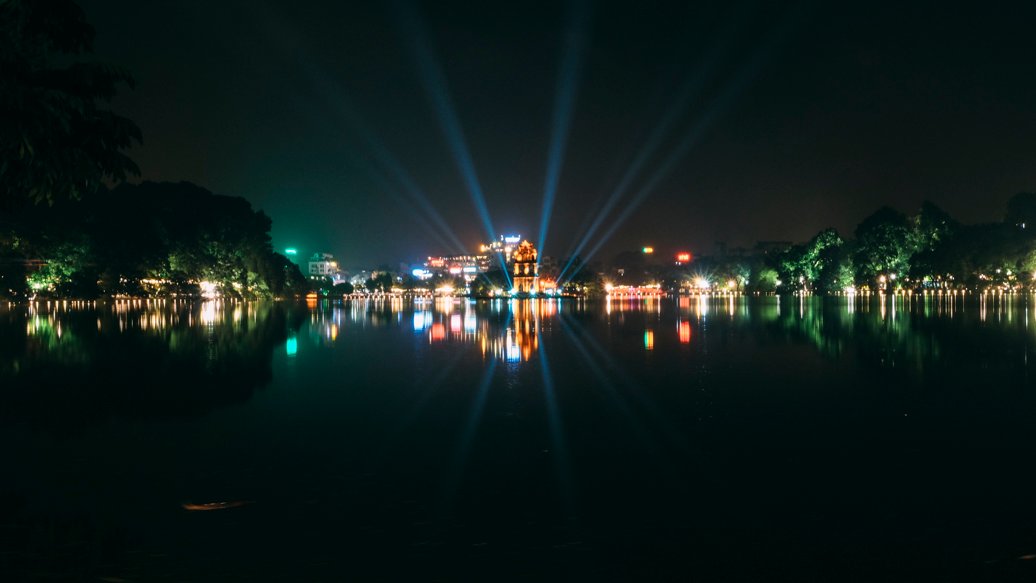 Pagoda at Hoan Kiem Lake