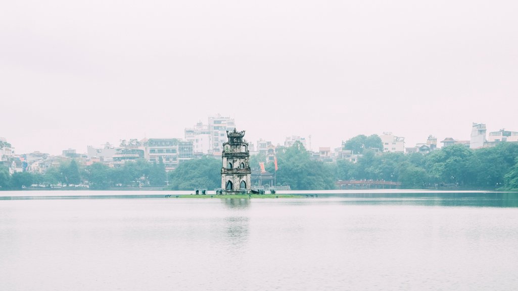 Pagoda at Hoan Kiem Lake