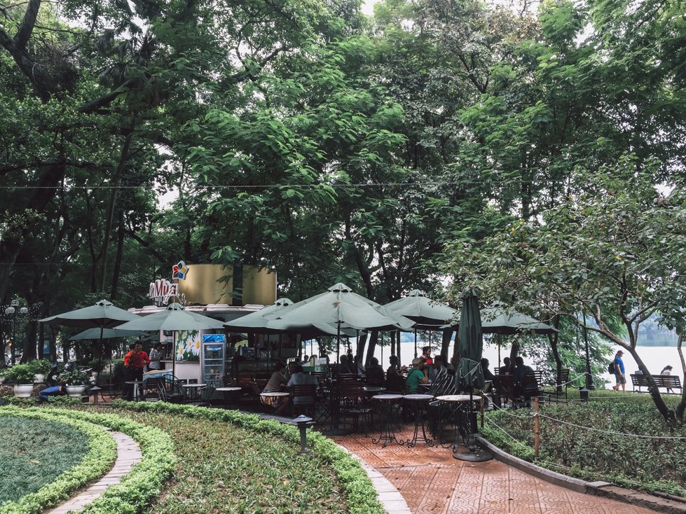 A Cafe at Hoan Kiem Lake