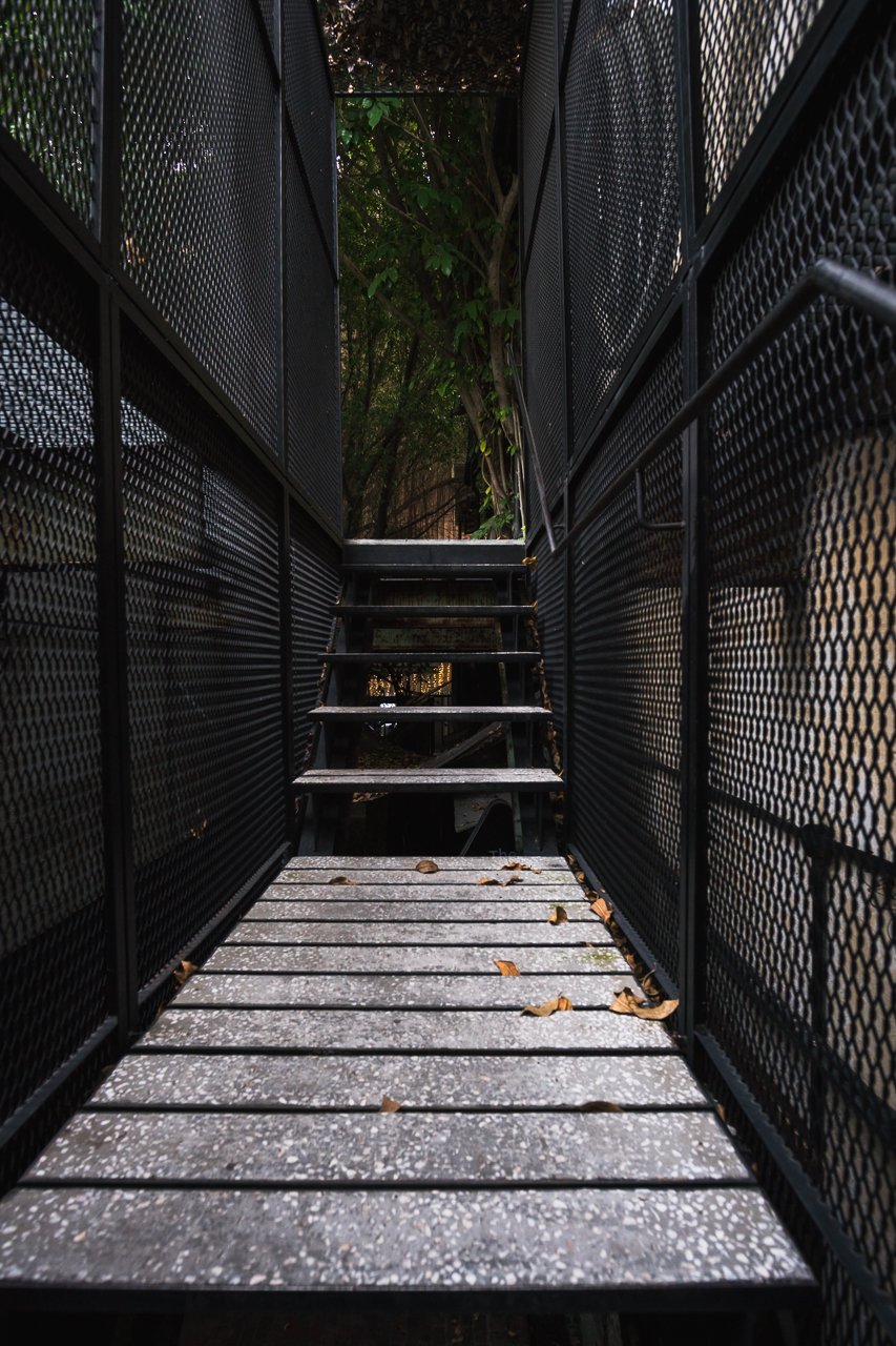 Stair to swimming pool area